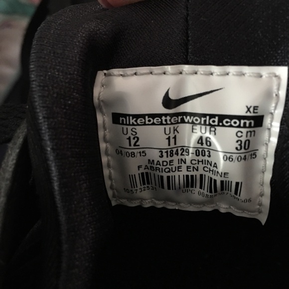 2015 Nike Air Huarache Black Mens Running Shoes 318429 003 Size 12 - Picture 7 of 8